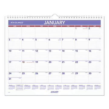 AT-A-GLANCE® Monthly Wall Calendar, 15 X 12, White-red-blue Sheets, 12-month (jan To Dec): 2022 freeshipping - TVN Wholesale